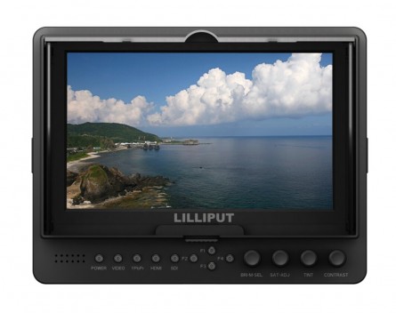 LILLIPUT  665 /O/P ,7 Inch Color TFT LCD Monitor With HDMI, YPbPr, AV Input HDMI Output / With F-970 & QM91D Battery Plate + Sun Shade Cover + Free Hot Shoe Mount