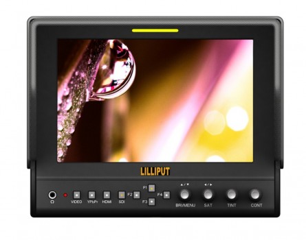 Lilliput 663/O/P2 Con HMDI uscita 7" Monitor LED 1280x800 IPS 800:1 di contrasto Con Suit Case + pieghevole Sun copertura dello schermo + 2 pc piatto batteria