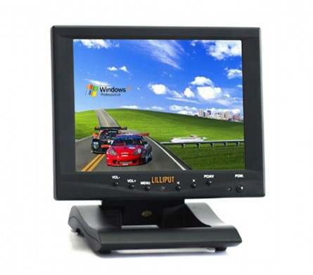8 pollici Touchscreen Monitor LED, LILLIPUT FA801-NP/C/T con porta VGA per PC, 1 Audio & 2 ingresso Video, telecomando, costruire-in altoparlante