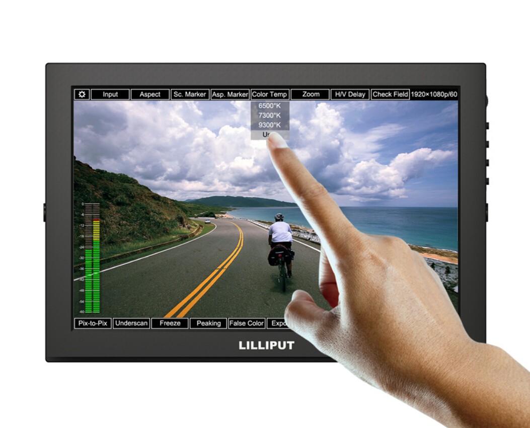 Lilliput TM-1018/O/P 10,1" LED IPS Full HD HDMI campo Monitor Touch Screen fotocamera con ingresso HDMI & uscita, ingresso VGA