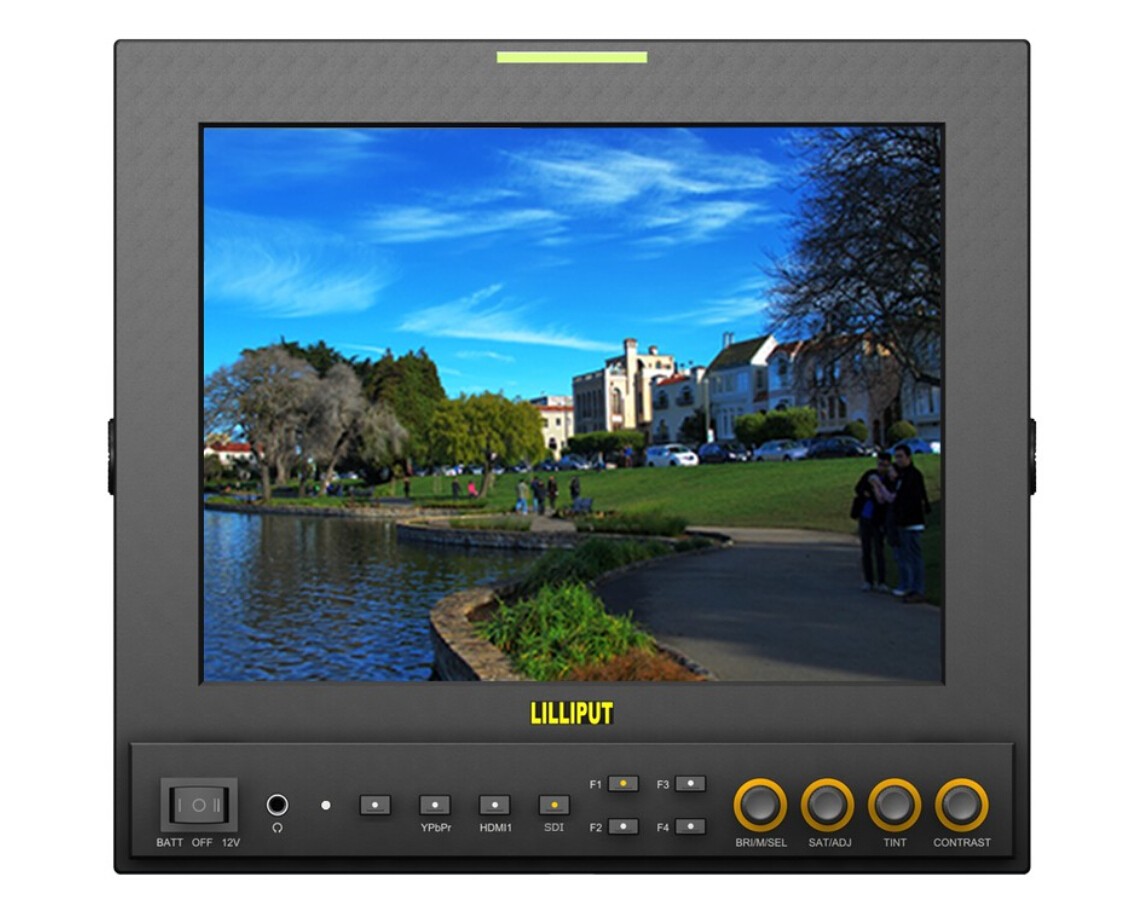 Lilliput 969A/P, 9,7 pollici 4:3 IPS LED HD Broadcast Monitor con ingressi HDMI Dual, Video Component e costruire-in Sun Hood. Ottimizzato per Studio e lavoro di Editing Video