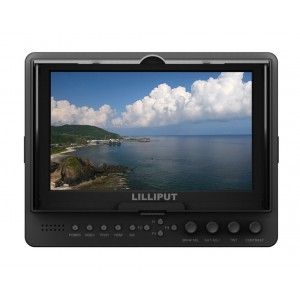 LILLIPUT  665 /O/P ,7 Inch Color TFT LCD Monitor With HDMI, YPbPr, AV Input HDMI Output / With F-970 & QM91D Battery Plate + Sun Shade Cover + Free Hot Shoe Mount