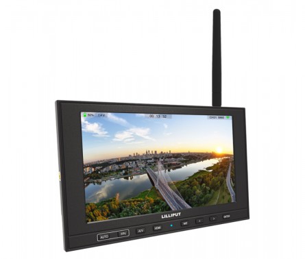 Lilliput 339/W 7 polegadas IPS Monitor de LED FPV para antena & ao ar livre fotografia., 1280 × 800, 800: 1, Built-in bateria de 2600mAh, entrada de AV HDMI, construir-no altofalante