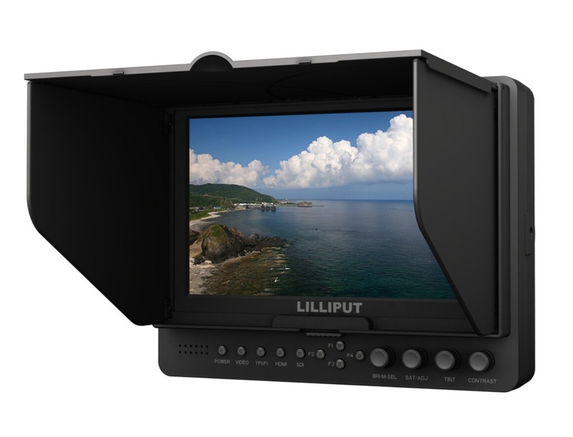 Lilliput 665/P 7" Monitor com funções avançadas para Full HD Camera, Com Entrada HDMI + Hot Shoe Placa Mount + cabo HDMI + 2 PC Bateria