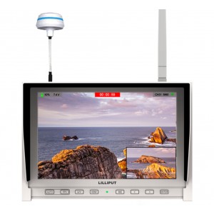 Lilliput 339/DW 7 polegadas IPS LED Monitor Para obter Air FPV e fotografia ao ar livre, 1280 × 800,800: 1 A bateria de 2600mAh, entrada AV HDMI, dual 5.8Ghz Receivers
