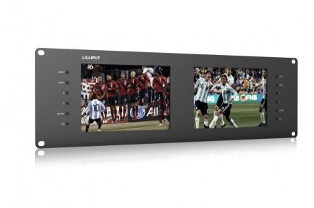 LILLIPUT RM-7028S Dual 7" 3RU Rack monitoren met Dual 7" IPS schermen, SD, HD en 3G-SDI bekijkt Video op 3RU rek controleren