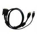  HDMI Lilliput モニターのタッチと DVI ケーブルの接続:669GL-70/869GL-80 シリーズ